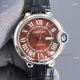 New Brown Face Cartier Ballon Bleu 42mm Replica Watch Brown Leather Strap (3)_th.jpg